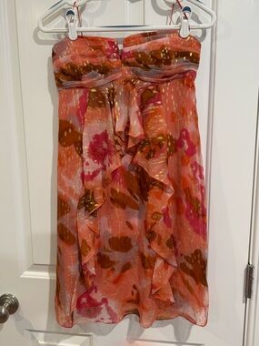 nicole miller artelier linen dress Artelier by Nicole Miller Bodycon Dress Sleeveless Linen Ruffled Hot Pink  Size 6